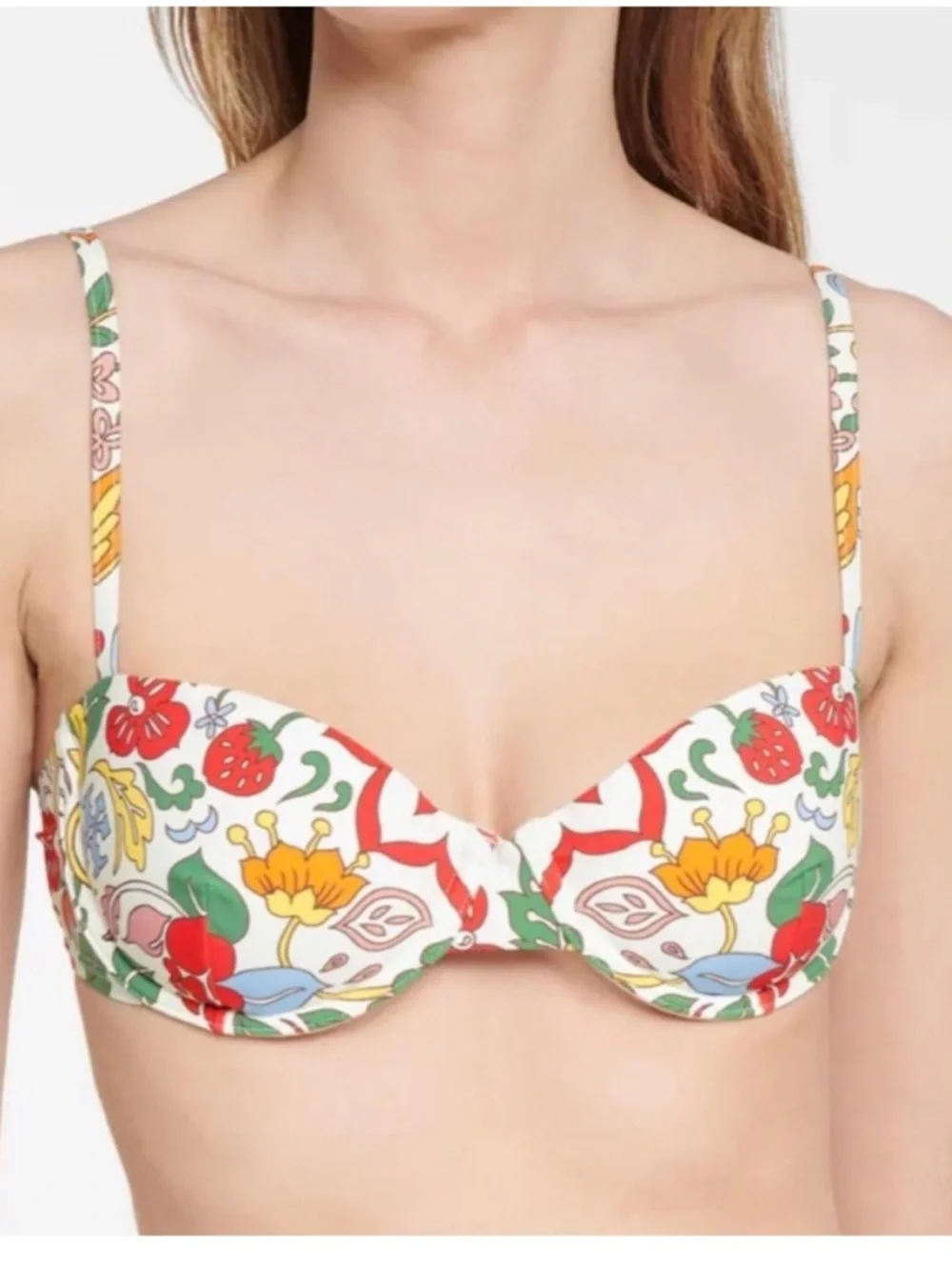 Tory Burch Floral Printed Bikini Top XS